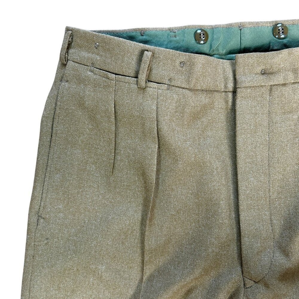 Australian Vintage 60s Military Pleated Front Wool Pants Size 36 S